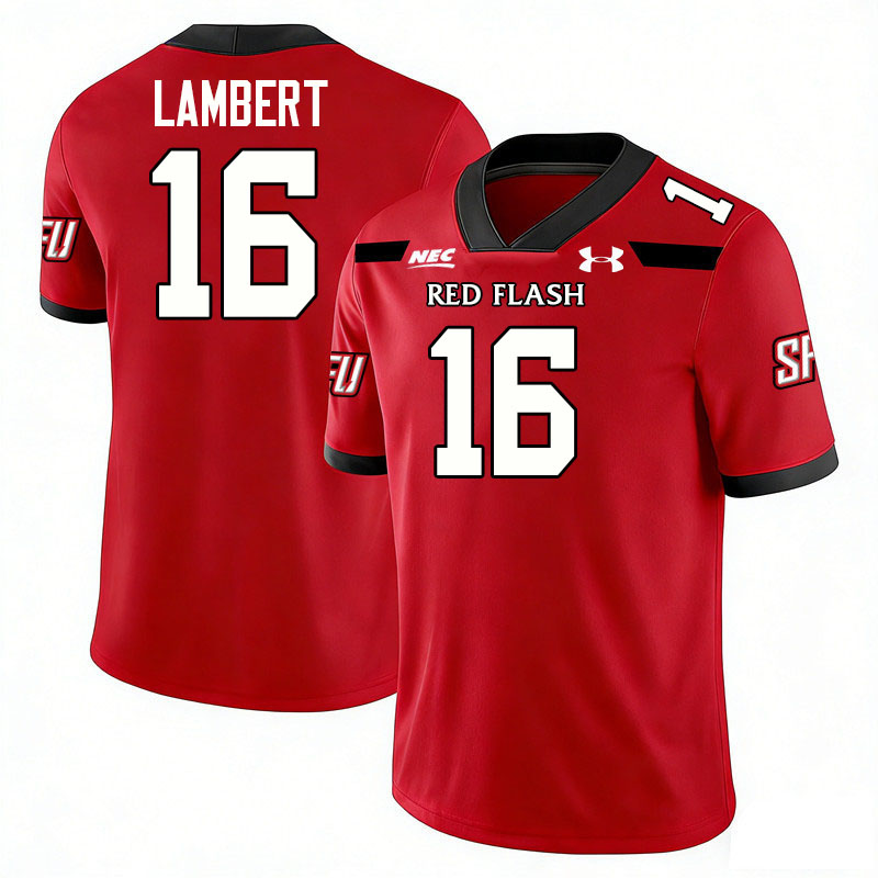 Saint Francis Red Flash #16 Denzel Lambert College Football Jerseys,Uniforms Stitched-Red